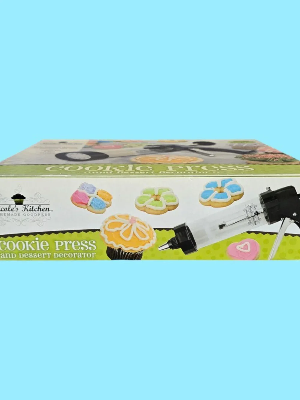 NEW Sealed! Nicole's Kitchen Cookie Press & Dessert Decorator Set w Storage Case